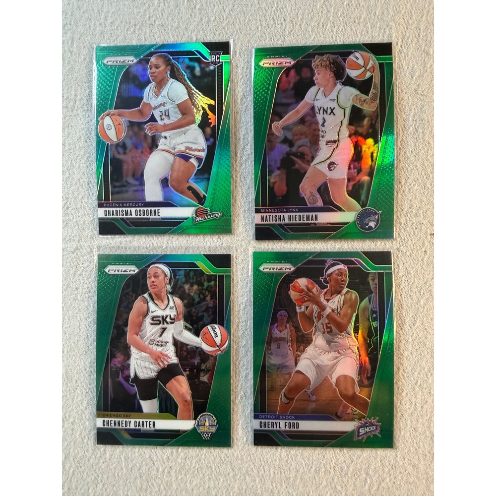 2024 Panini Prizm WNBA Green Prizm Lot 4 Osborne RC Carter Ford Hiedeman